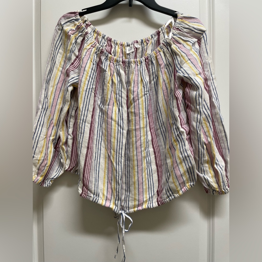 GAP Multicolor Striped Off-Shoulder Blouse